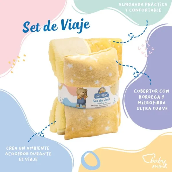 SET DE VIAJE BABYMINK FRAZADA CON ALMOHADA - Imagen 5