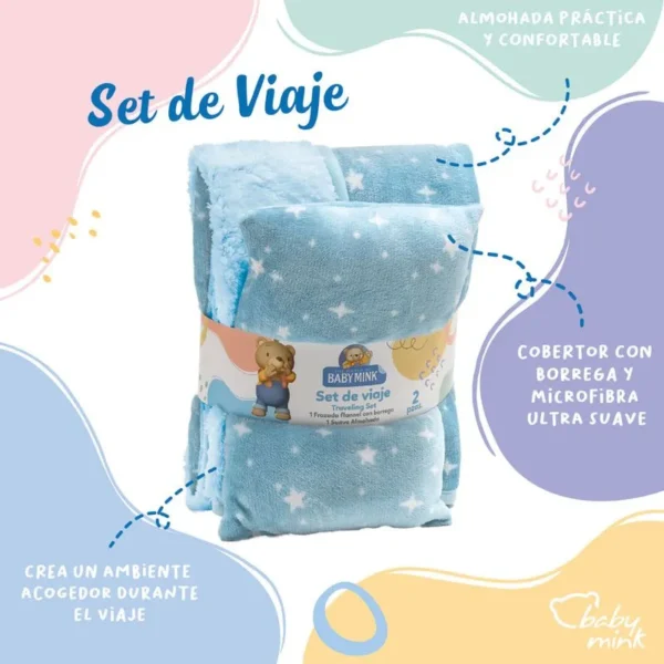 SET DE VIAJE BABYMINK FRAZADA CON ALMOHADA - Imagen 10