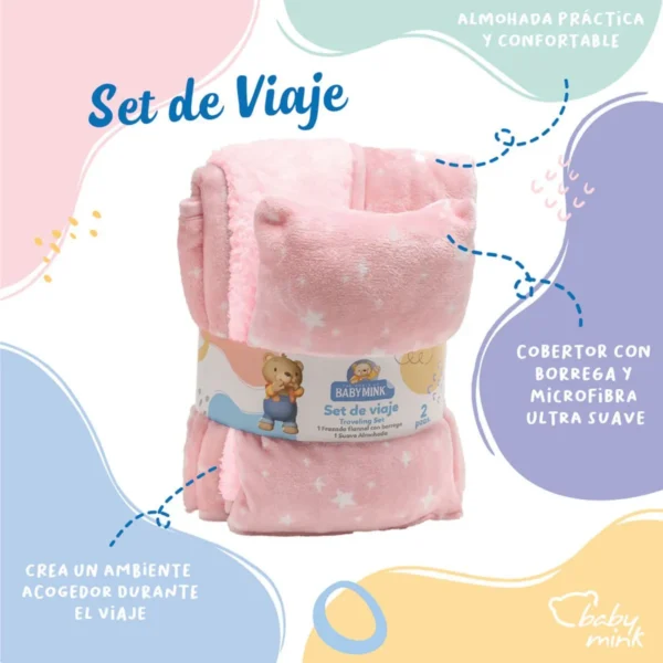 SET DE VIAJE BABYMINK FRAZADA CON ALMOHADA - Imagen 15