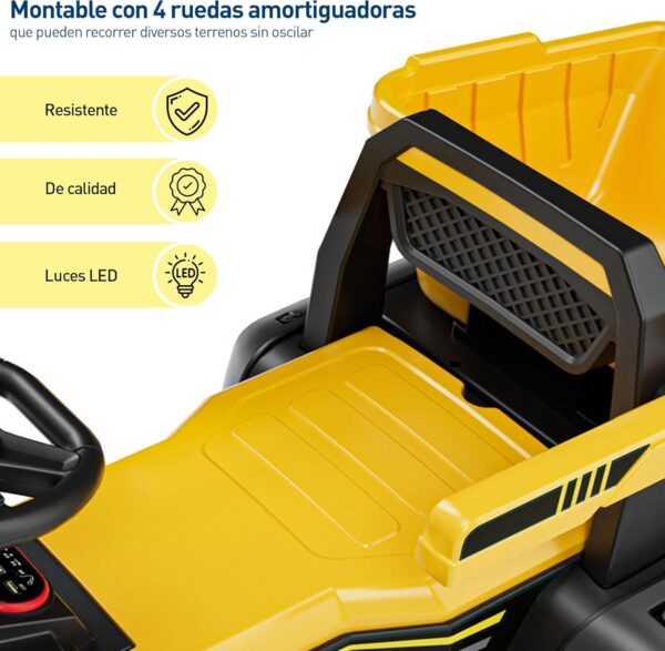 EXCAVADORA PILA RECARGABLE AMARILLA - Imagen 3