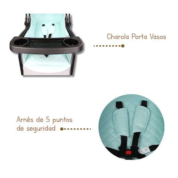 CARRIOLA ANGELIN REVERSIBLE TURQUESA - Imagen 5