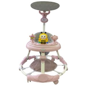 ANDADERA BABYTEK ABEJA CIRCULAR CON TOLDO ROSA