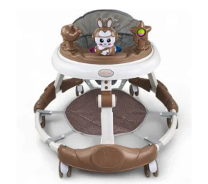 ANDADERA BABYTEK DE LUJO CONEJO CIRCULAR CON TOLDO CAFE