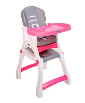 SILLA ALTA PRINSEL CADDY 2 EN 1 ROSA GRIS