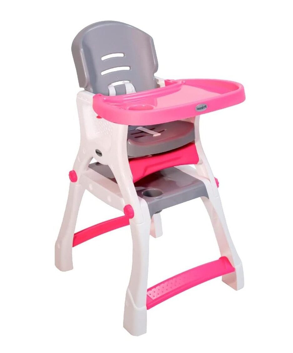 SILLA ALTA PRINSEL CADDY 2 EN 1 ROSA GRIS