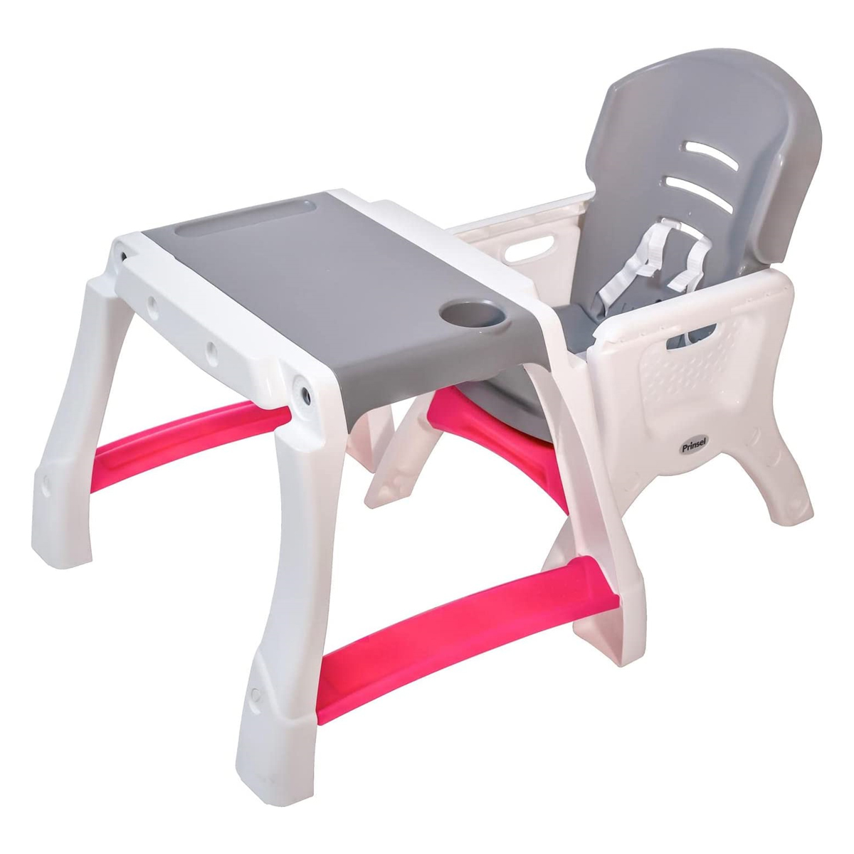SILLA ALTA PRINSEL CADDY 2 EN 1 ROSA GRIS - Imagen 4