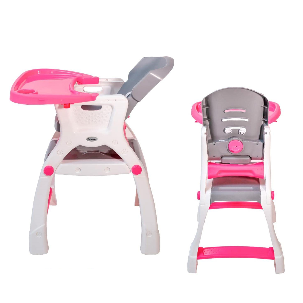 SILLA ALTA PRINSEL CADDY 2 EN 1 ROSA GRIS - Imagen 3
